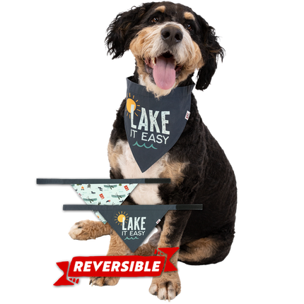 Lake It Easy Dog Reversible Bandana