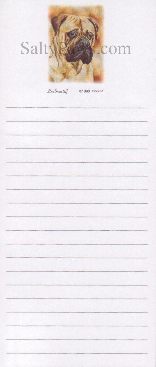 Bull Mastiff List Note Pad