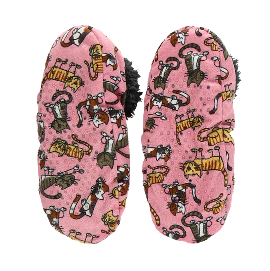 Cat Nap Blue Pink Slippers