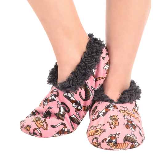 Cat Nap Blue Pink Slippers