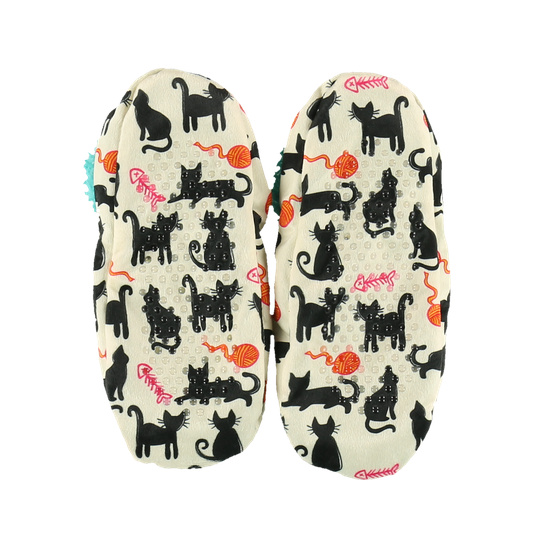 Cat Nap Blue Fuzzy Slippers