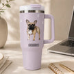 French Bulldog 40 oz Tumbler with Handle and Straw Lid