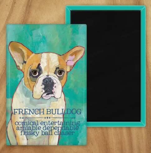 Behold our classic Frenchie, meticulously reproduced from an original oil painting by the renowned artist Ursula Dodge. This exquisite 2