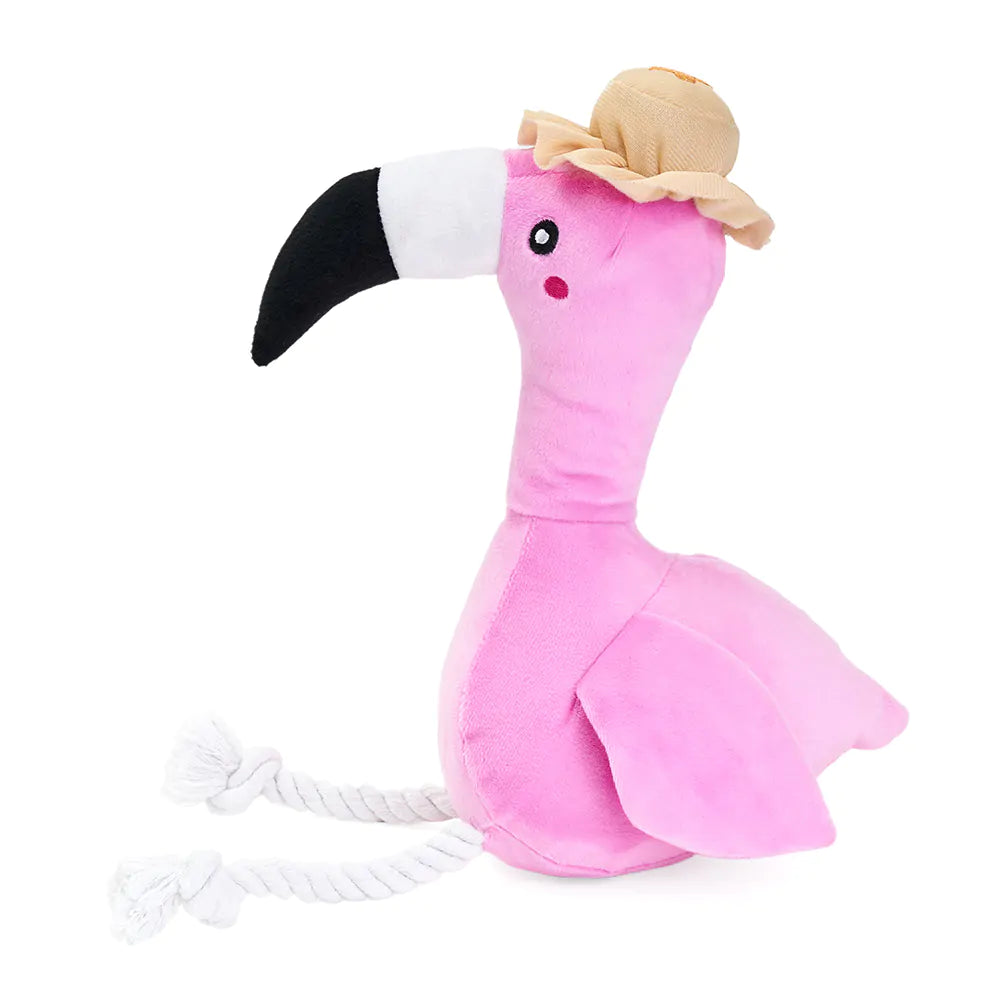 Dog Toy Flamingo Pink Playful Pal Freya the Flamingo Plush Rope Toy