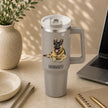 German Shepherd 40 oz Tumbler with Handle and Straw Lid
