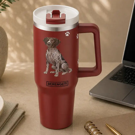 German Shorthaired Pointer 40oz Tumbler with Handle and Straw Lid