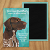 Behold our classic German Shorthair Magnet, meticulously reproduced from an original oil painting by the renowned artist Ursula Dodge. This exquisite 2