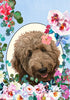 Goldendoodle Brown Flowers Garden Flag