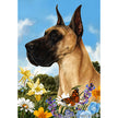 Great Dane Cropped Flowers Garden Flag