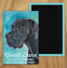 Behold our classic Great Dane Magnet, meticulously reproduced from an original oil painting by the renowned artist Ursula Dodge. This exquisite 2