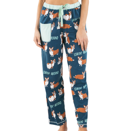 Loafin' Around Corgi Regular Fit Pajama Pant