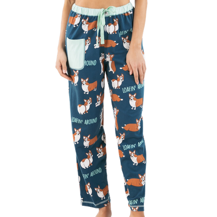 Loafin' Around Corgi Regular Fit Pajama Pant