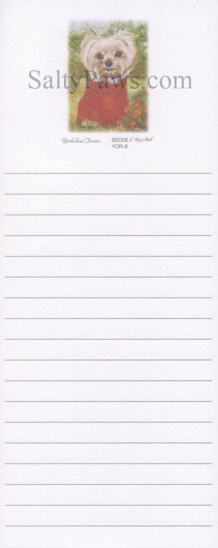 Yorkie (White) List Note Pad