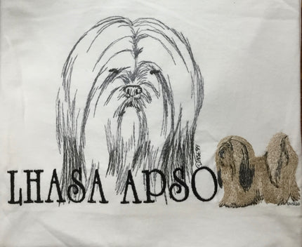 Lhasa Apso Embroidered Tee Shirt