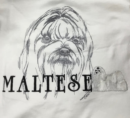 Maltese Embroidered Tee Shirt