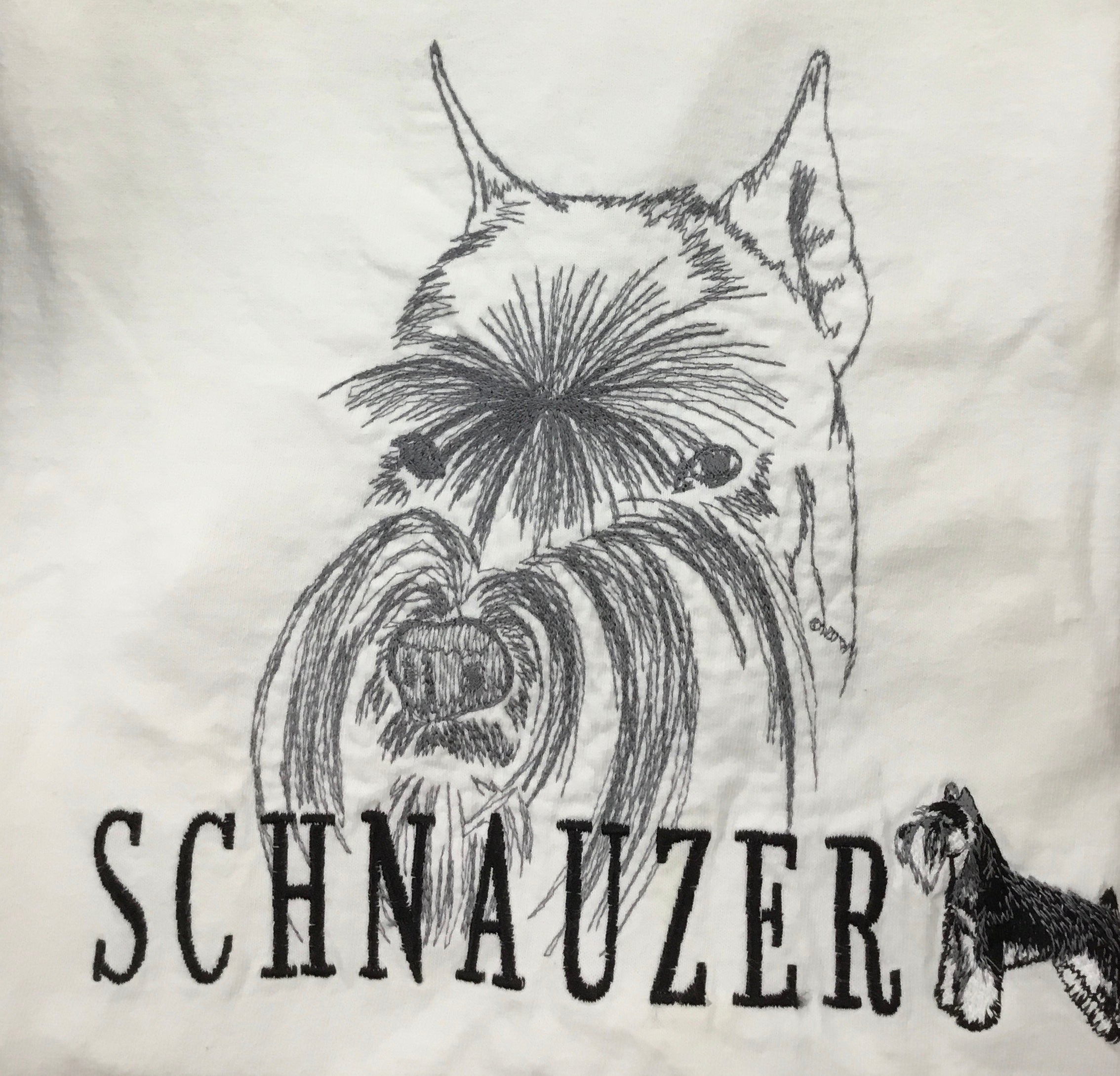 Schnauzer Embroidered Tee Shirt