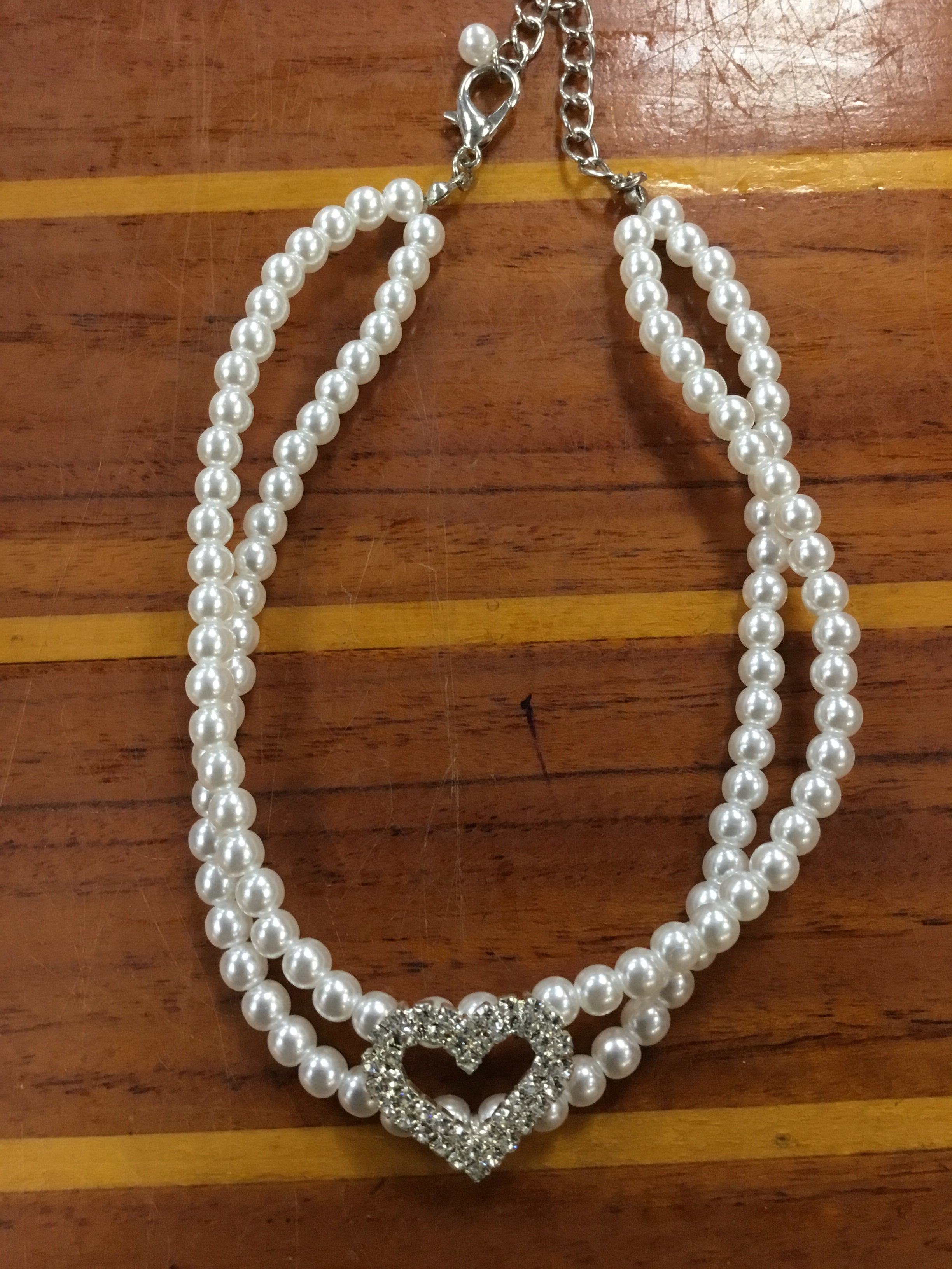 Two Strand Pearl Dog Necklace