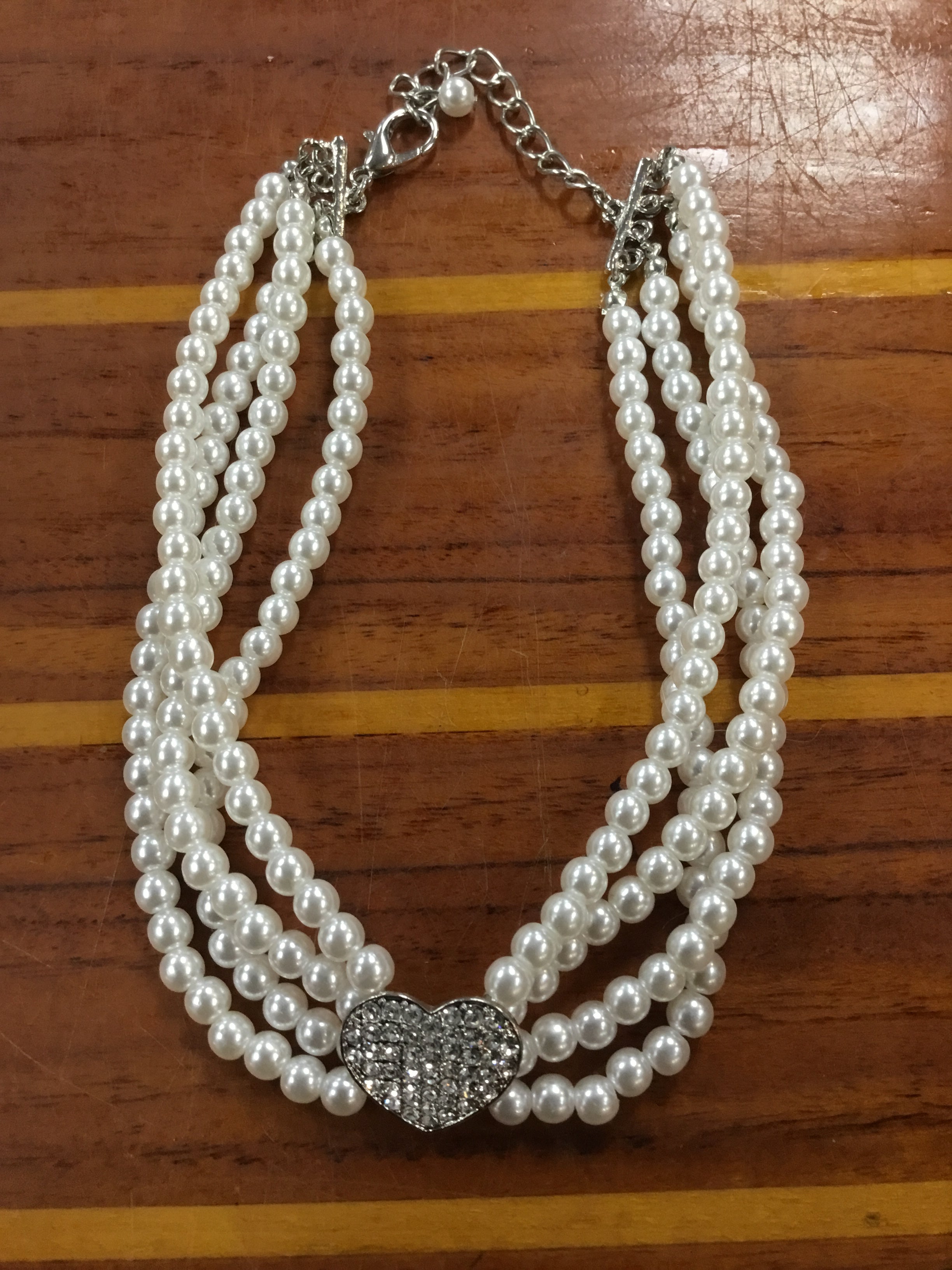 Multi Strand Pearl Dog Necklace