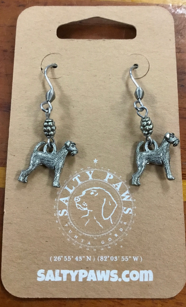 Airedale Pewter Dangle Earrings