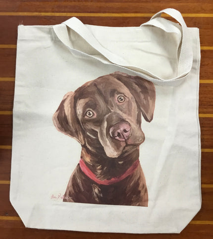 Chocolate Lab Shopping Bag, Dog Tote Bag