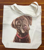 Chocolate Lab Shopping Bag, Dog Tote Bag