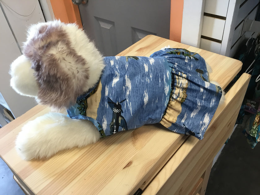 Navy Dog/Cat Hawaiian Aloha Dress