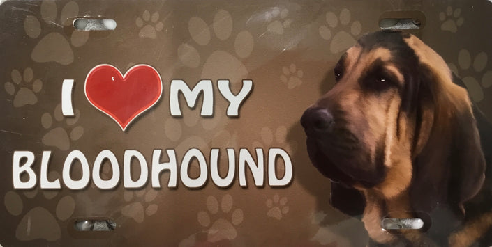 Bloodhound License Plate - I Love My