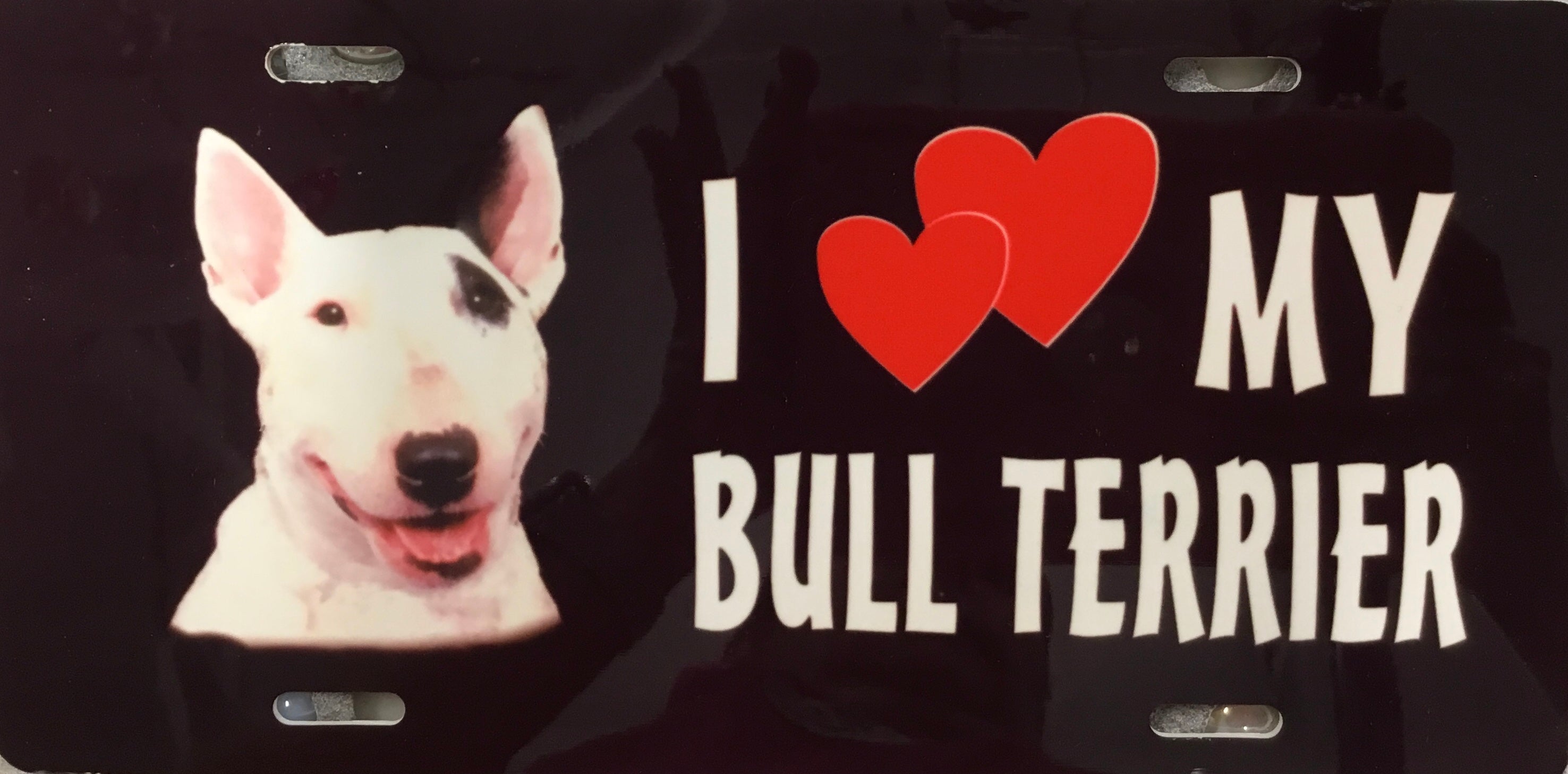 Bull Terrier License Plate - I Love My