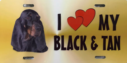 Black and Tan Coonhound License Plate - I Love My