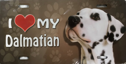 Dalmatian License Plate - I Love My