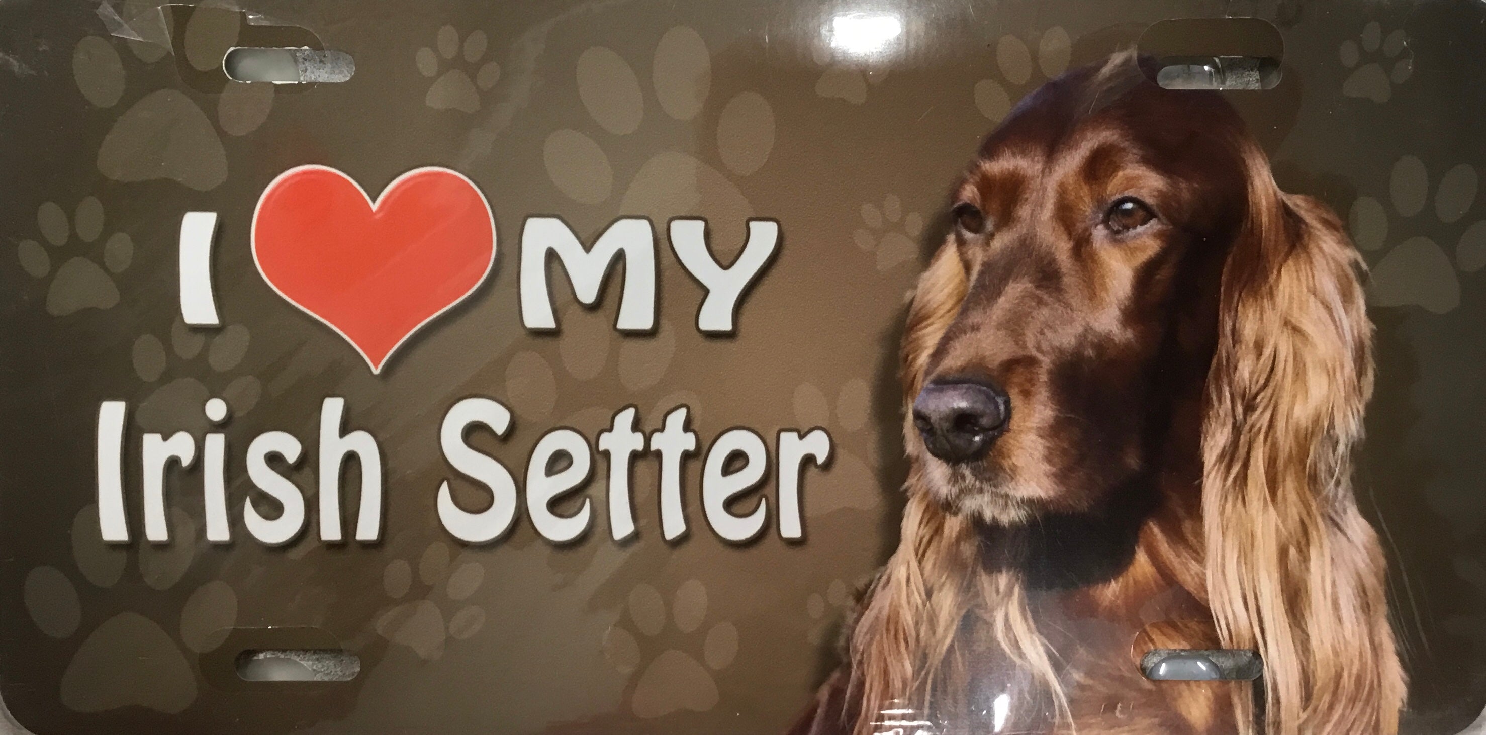 Irish Setter License Plate - I Love My