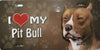 Pit Bull License Plate - I Love My