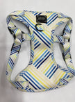 Adjustable Dog Harness - Yellow and Blue Stripe Medium