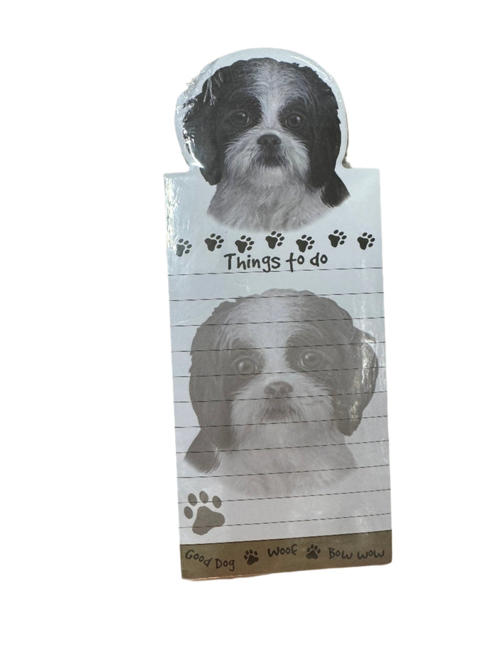 Shih Tzu Black and White Magnetic List Pad