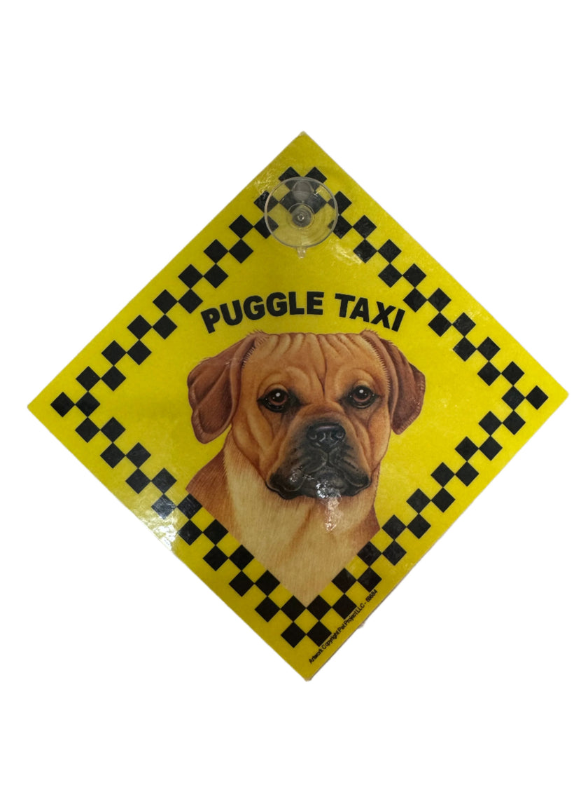 Puggle Sign Puggle Taxi Car Sign – Salty Paws
