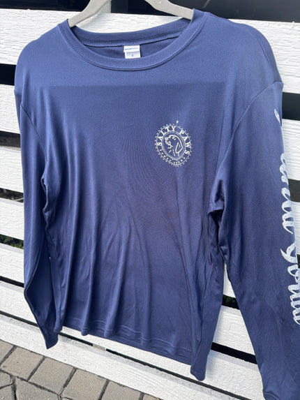 Salty Paws Cool Dry Long-Sleeve Sunblock Fishing Shirt-Navy