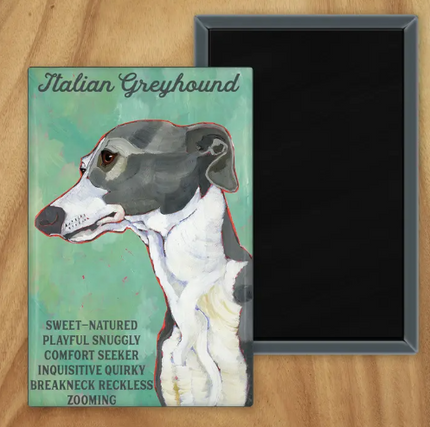 Italian Greyhound Blue & White Magnet UD