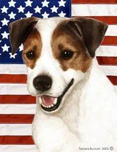 Jack Russell (American Flag) Large Flag