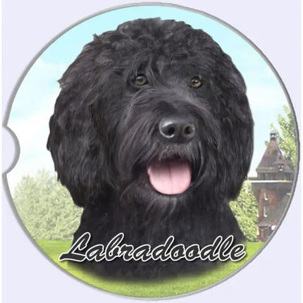 Labradoodle, Black Car Coaster