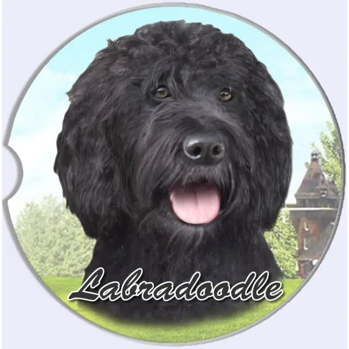 Labradoodle, Black Car Coaster