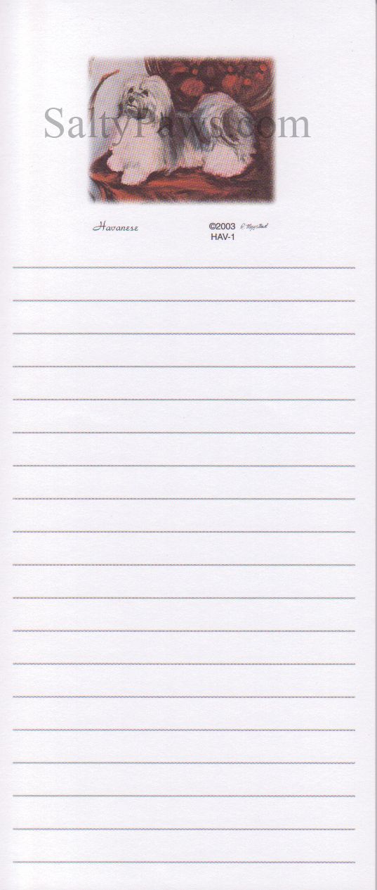 Havanese List Note Pad