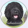 Labradoodle, Black Car Coaster Face