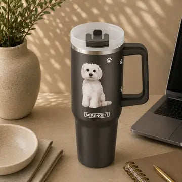 Maltese 40 oz Tumbler with Handle and Straw Lid