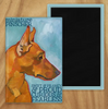 Behold our classic Min Pin Magnet, meticulously reproduced from an original oil painting by the renowned artist Ursula Dodge. This exquisite 2