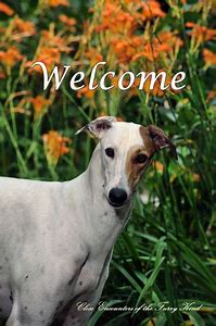 Whippet Welcome Garden Flag