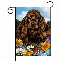 Cocker Spaniel Flowers Garden Flag