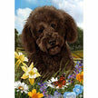 Labradoodle Chocolate Flowers Garden Flag