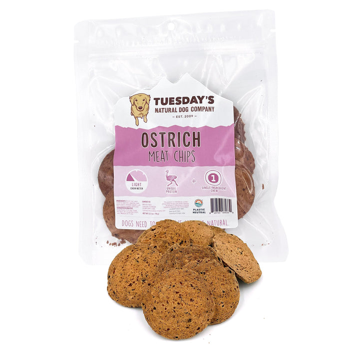 Ostrich Meat Chips 2.5oz Dog Chew