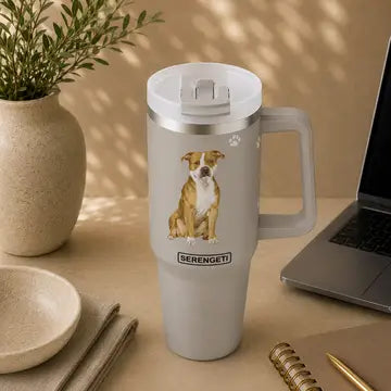 Pit Bull 40 oz Tumbler with Handle and Straw Lid