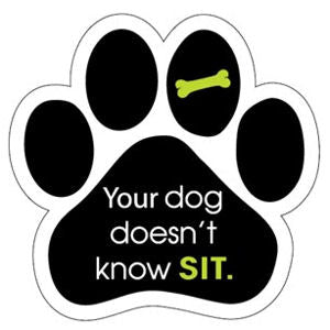 Show off your love for your favorite furry friend with our Your Dog Doesn't Know Sit Paw Magnet! Perfect for your car trunk or any magnetic surface, this adorable paw-shaped magnet features a vibrant image of your favorite dog or cat breed saying. Made from durable, weather-resistant materials, it’s designed to withstand the elements while adding a touch of personality to your vehicle or home.